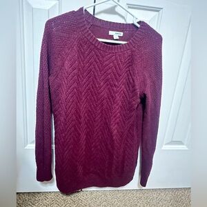 Sonoma Women's Rich Maroon Chevron Knit Sweater